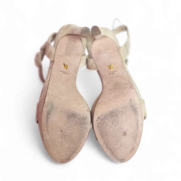 Veronica Beard Darcelle Suede Platform Ankle Wrap Heels Size 8 - Picture 9 of 10